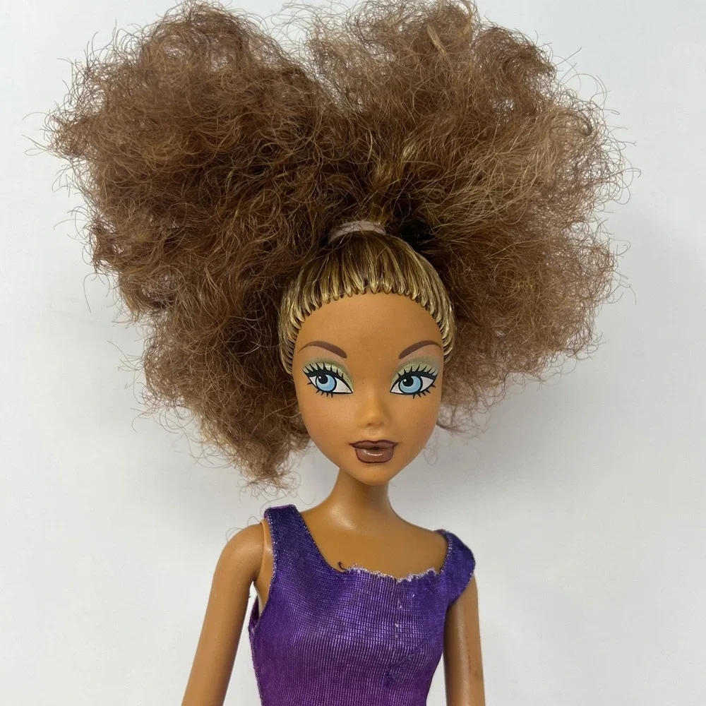 Barbie My Scene Madison‎ Doll 12 Inch Purple Floral Dress White Heels 1999